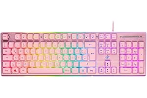 ‎DELTACO GAMING DELTACO GAMING PK75 PC Gaming Tastatur (Keyboard mit RGB Tasten, Qwertz Layout deutsch, RGB-Beleuchtung, USB-Kabel-Anschluss, Aluminium, ergonomisch) pink