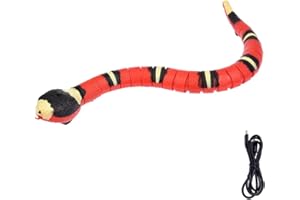 Yajexun Snake Toy for Cats, Smart Detection Snake Toy, Rechargeable Animal Cat Toy, Realistic Fake Snake with USB Cable, for Pets, 39 x 4 cm