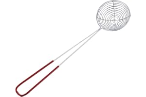 SUNERLORY Bubble Tea Schöpfkelle, Edelstahlsieb Schaumlöffel Schlitzlöffel Tapioca Boba & Jelly Bubble Tea Skimmer & Tapioca Scoop Küchensieb mit Griffen Feinmaschig für Küche Braten Lebensmittel(size:L)