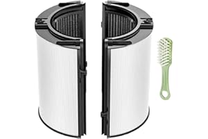 LOOHAOC Filtre de rechange 2 en 1 HEPA + carbone compatible avec purificateur d'air Dyso n HP04 TP04 DP04 PH04 HP09 TP09-HEPA et filtre à charbon actif, avec 1 brosse de nettoyage