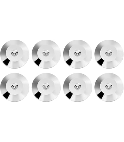 Precisiongeek Aluminium Speaker Feet 4x Isolation Pads 20mm Grey For Hifi Speakers Stands Soundbars Audio Gear Floor Protectors Anti Vibration Design