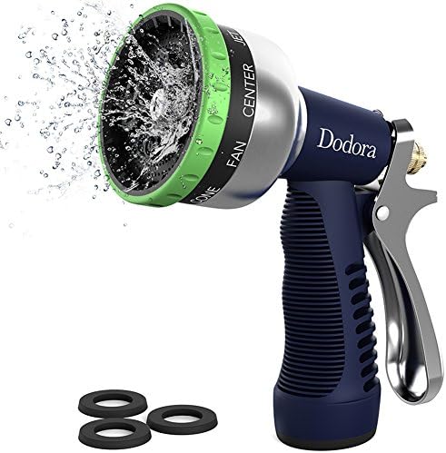 Garden Hose Nozzle Spray Nozzle 9-Patterns Metal Watering Nozzle Heavy-Duty Hand Sprayer for Watering Plants, Cleaning, Car Wash and Showering Dog &amp; Pets