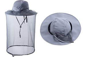 HUNTERBEE Moskitonetz-Hut Insektenhüte mit Netz Imker-Imker-Bienenzucht-Schleier-Hut Safari Wandern Gartenarbeit Mesh Kapuze