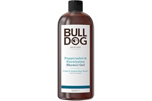 Bulldog Skincare Gel Douche Hommes à la Menthe & Eucalyptus, Naturel et Rafraîchissant, 500 ml