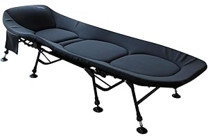Mostal 8-Bein Luxus Neopren Karpfenliege Bedchair Anglerliege bis 180kg belastbar schwarz