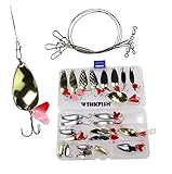 cwfishng Cucharas de pesca, 28 piezas Cucharas de metal de pesca Señuelos de cebo de pesca...