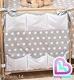 Nursery Baby Cot Tidy | Organiser for Cot | Cotbed | Cot Bed | ANIMAL PRINT - TEDDY BEAR BEIGE