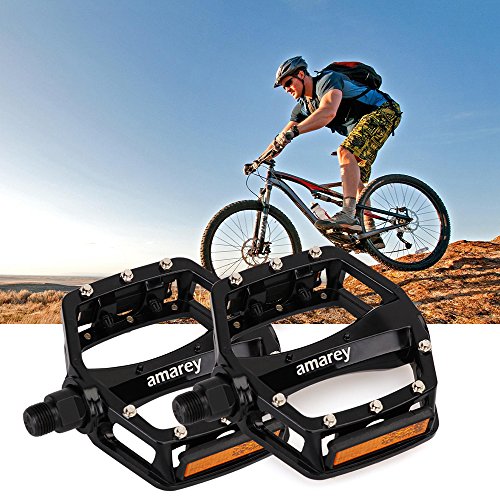 Fahrradpedale, Mountainbike Pedale, amarey Pedale aus einer Aluminiumlegierung mit hochwertiger Lagerung, Anti-Rutschpedal, Trekking Pedale (ein Paar), für Mountainbike, Rennrad, Stadtrad u.a. schwarz - 5