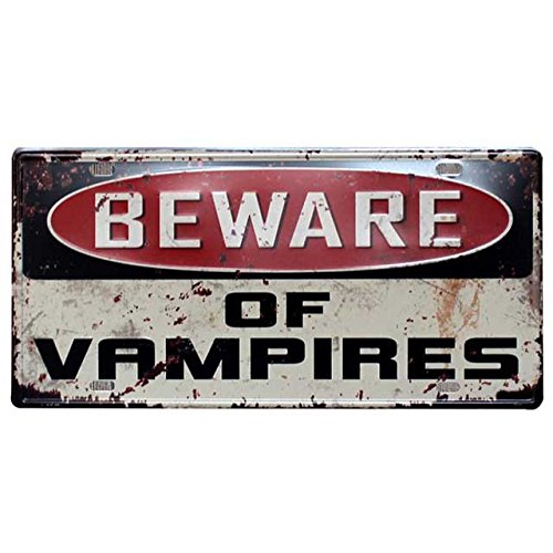 Preisvergleich Produktbild Arcam Blechschild Metall Beware of Vampires