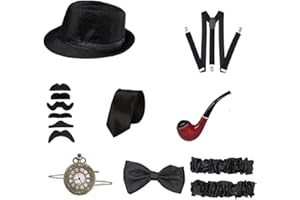 Lusacy 20s Accessori da Uomo, Accessori da Uomo Anni '20, Set Accessori Costumi Uomo Anni '20 Costume, 1920 accessori di set