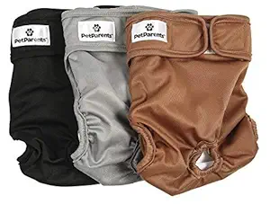 Washable Dog Diapers (3pack) Durable Doggie Diapers Works For Both Male Dog Diapers and Female Dog Diapers Comfy And Stylish Dog Wraps Premium Diapers For Dogs & Dog Diapers Large By Pet Parents