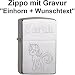 Produktbild Zippo mit Gravur "Einhorn + Wunschtext" ** original Zippo Benzinfeuerzeug PL 200 Chrome Brushed mit Gravur (z.B. Wunschtext, Name, Datum, Motiv) ** Made in USA