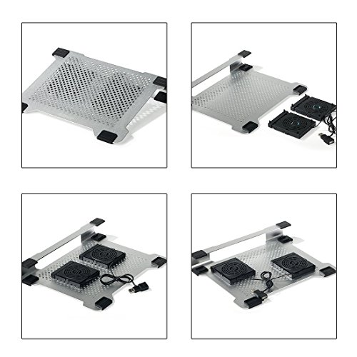 Orico Aluminium Laptop Kühler Stand mit 2 abnehmbare Lüfter – Passend für Laptops Größe 11 – 15 Zoll (NA15-SV) - 6