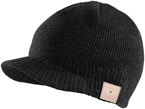 Preisvergleich Produktbild Callstel Mütze Bluetooth: Beanie-Schildmütze inkl. integriertem Headset mit Bluetooth, schwarz (Beanie-Mütze, Bluetooth)