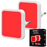Plug-in Red Night Light | Pack of 2 + Ebook | Melatonin Red Night Lights for Better Sleep | Baby Red Light and Red Lights Plu