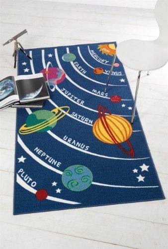 Flair Rugs - Alfombra con diseño de Planetas para niños, 100 x 190 cm