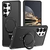 Rongep Samsung Galaxy S25 Ultra i&ccedil;in Kılıf Mag-Military Katlanabilir Halka Stantlı [MagSafe ile Uyumlu] S25 Ultra Kılıfı PC+T