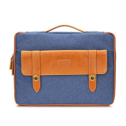 DOMISO 14 Zoll Aktentasche Stil Laptophülle Tragetasche Tragetasche Abdeckung Mit Griff Laptop Sleeve Notebook Cover , Blau