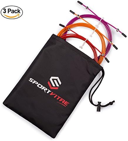 Replacement Cable For Speed Rope. Pack of 3 Units. Nylon Polymer Coated Steel Cable for Maximum Speed and Durability. Each cable comes with its screws and end caps. Includes a Free Carrier Bag