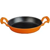 Lava Casting Round Field Casting Iron Solid Double Handle Diameter(&Oslash;)16cm. Orange