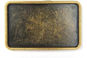WANLIAN Fibbia per cintura rettangolare in metallo, fibbia per cintura rettangolare vuota personalizzata, fibbia per cintura in metallo rettangolare vintage da uomo in bronzo