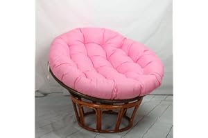 Hovoto Papasan Chair Cushion, Outdoor Cloth Swing Rattan Egg Nest Pad, Overstuffed Round Padded Seat, Swivel Chair Cushion, Pink, 90 * 90cm