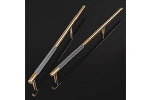 Pexintek 6 Pack Gold Modern Cabinet Handles 256mm Hole Centers Kitchen Bathroom bedrooms Study Furniture Door Vintage Pulls with Screws for Cupboards Drawer Wardrobe Dresser (Golden Grey)