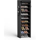 Vicye Scarpiera a 10 Ripiani con Copertura Antipolvere per 20-22 Paia di Scarpe, Impermeabile, Scarpiera Salvaspazio Slim in 