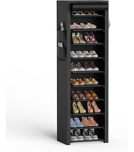 WOLTU Scarpiera Slim Armadio da Ingresso Porta Scarpe Salvaspazio Mobiletto Modulare a 10 Ripiani, di Plastica Bianco
