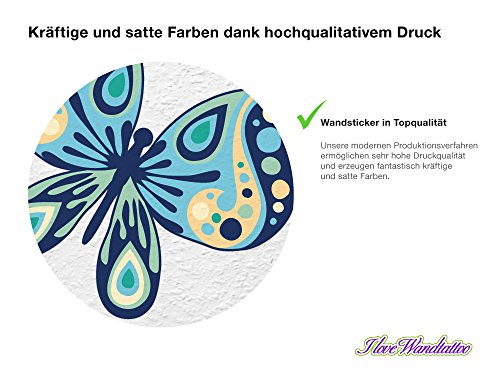 I-love-Wandtattoo WAS-10064 Kinderzimmer Wandsticker Set A4 „Bunte Schmetterlinge für Mädchen“ 20 Stück zum Kleben Wandtattoo Wandaufkleber Sticker Wanddeko - 2