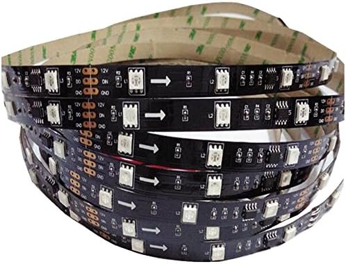 GreenICE LED 300LED WS2811 LED Strip 12V 5050SMD RGB Addressable Non-Waterproof (Black PCB)