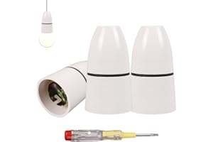 atnayo 3 Pcs B22 Bayonet Light Fitting, 4A 250V Light Bulb Holder with Test Pencil for Pendant Light Wall Lamp Chandelier