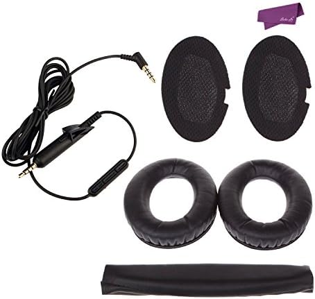 SalesLa Replacement Ear Pads Cushion + Audio Cable Cord for Bose QuietComfort QC15 QC2 AE2