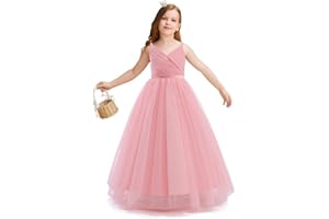 NNJXD Abito da Ballo da Cerimonia per Ragazza di Fiori Abito da Ballo Principessa Taglia 5-15 Anni