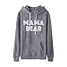 Produktbild URSING Damen Herbst Lange Ärmel Brief Drucken Kapuzen Sweatshirt Kapuzenpulli Pulli Pullover Kapuzenpullover Ladies Hoodies Übergangsjacke Basic Pull-Over Jacket Streetwear (Grau,M)