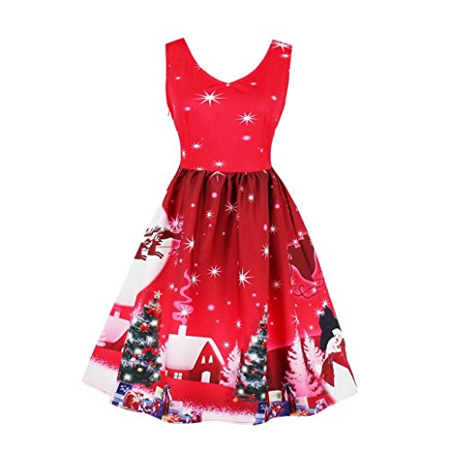 Quistal Xmas Ladies Dress Women Swing Skater Dress Christmas Print |  Desertcart BAHRAIN