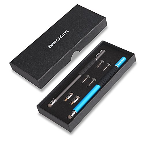 Dimples Excel Präzision Stylus pen Eingabestifte for Ipad Pro Kindle Tablet Touchscreen Smartphone mit Ersatzspitzen (Schwarz + Blau) - 7