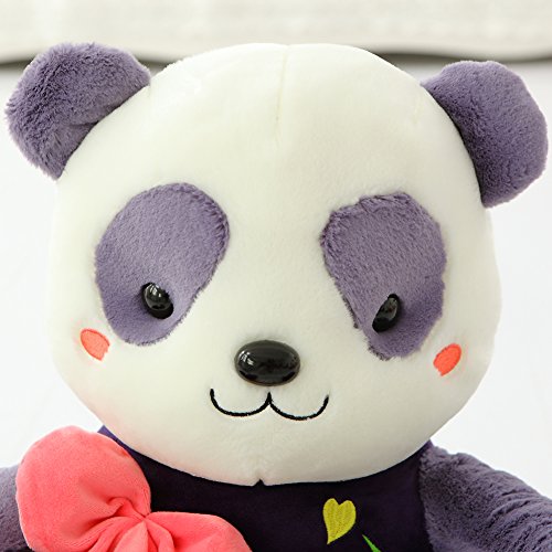 VERCART Canapé Enfant Fauteuil pour Garçon Fille Chaise rembourrée Coussin de Sol Pouf Bébé 45CM en Coton Siège Enfant Doux Confortable Animal Décoration pour la Chambre d'enfant Panda Violet