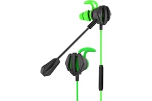 HSHDUTI Gaming Headset, PC Gaming Headset In-Ear Gaming Headphones with Dual Mic for PS4 PC Xbox One Laptop Mac Green