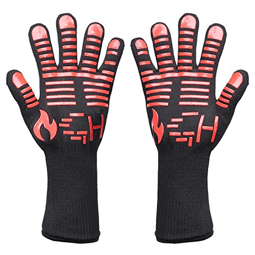 GoHiking - Guantes para barbacoa, resistentes al calor, para horno, cocina (100% algodón, resiste el calor hasta 500 ºC)