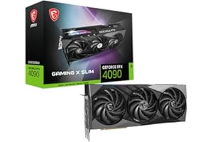 MSI Carte graphique de jeu GeForce RTX 4090 GAMING X SLIM 24 Go - 24 Go GDDR6X, 2695 MHz, PCI Express Gen 4, 384 bits, 2 DP v 1.4a, HDMI 2.1a (compatible 4K et 8K HDR) noire