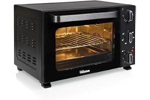Tristar Varmluftsugn, 27 l kapacitet, 1500 W, 6 värmenivåer, konvektionsfunktion, timer 90 min, termostat 90–230 °C, dubbelglasdörr, inomhusbelysning, inklusive tillbehör, OV-3627