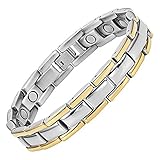 Jeracol Magnetic Therapy Bracelets Pain Relief for Arthritis and Carpal Tunnel with Remove Tool,Gold Silver