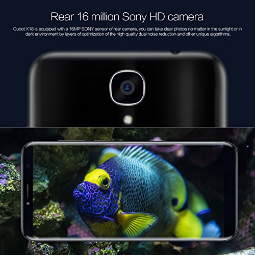 Cubot X18 (2017) Android 7.0 4G-LTE Dual Sim Smartphone ohne Vertrag, 5.7 Zoll (18:9) IPS HD Touch-Display, 3GB Ram+32GB interner Speicher, 16MP Hauptkamera / 13MP Frontkamera, Split Screen Mode Funktion, Fingerprint Sensor, 2.5D gebogener Bildschirm, nutzbares GPS, Benachrichtigungs-LED, Gold