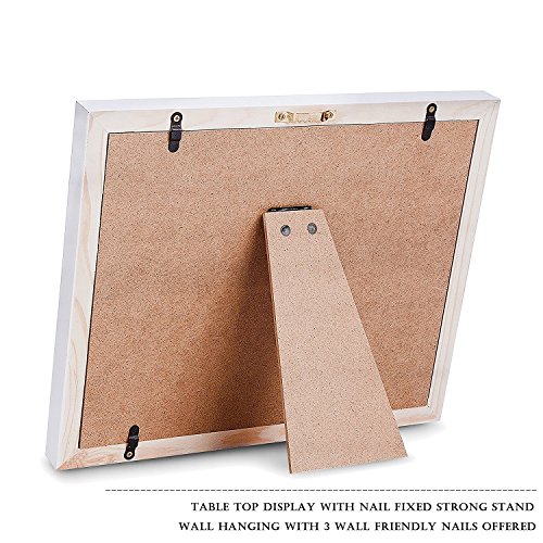 Baby Bilderrahmen für Handabdruck- und Fussabdruck, Echtholz Babyrahmen mit sicherem Acrylglas und keine giftigen, sicheren Abdruckmasse - 4