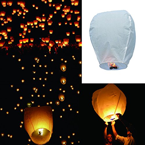 Pixnor Himmel-Laterne 10ST Oval Sky Laterne chinesische Kongming Laterne wollen Lampen für Hochzeit Party Weihnachts Dekoration - 7
