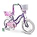 Produktbild COEWSKE Kinderfahrrad Stahlrahmen Kinderfahrrad Little Princess Style 14 Zoll mit Stützrad (Lila)
