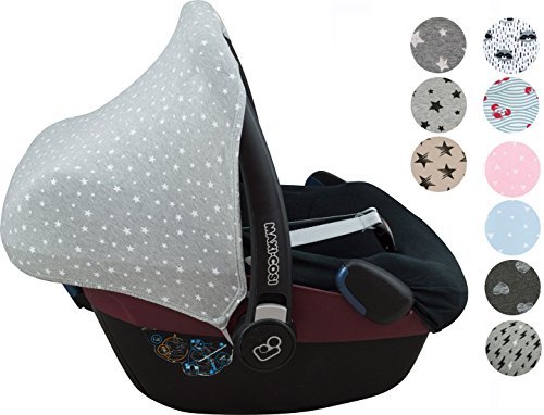 Sonnenverdeck für Maxi-Cosi Pebble y Bébé confort Gruppe 0 -grauen Farben mit White Star