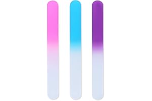 AOORY Pack of 3 Nail Files Glass Baby Nail File Professional Colourful Crystal Glass Nail Files Natural Nails for Babies, Children, Adult Nail Care, Polished and Washable on Both Sides