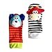 Eleery 4 Pcs Unisex Baby Animal Rattle Toys Wrist Bands & Foot Socks Newborn Feet Finder Developmental Toys Foot Wear Accessories
